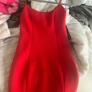 Red mini dress